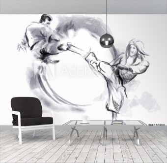 Picture of Karate - Hand drawn calligraphic vector